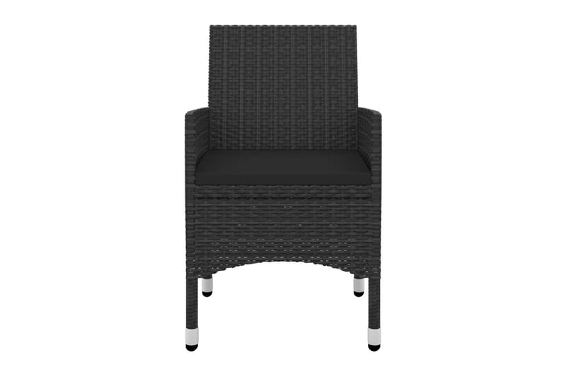 spisebordssæt til haven 7 dele med hynder polyrattan og glas - Sort - Havemøbler - Udendørsgruppe - Havesæt