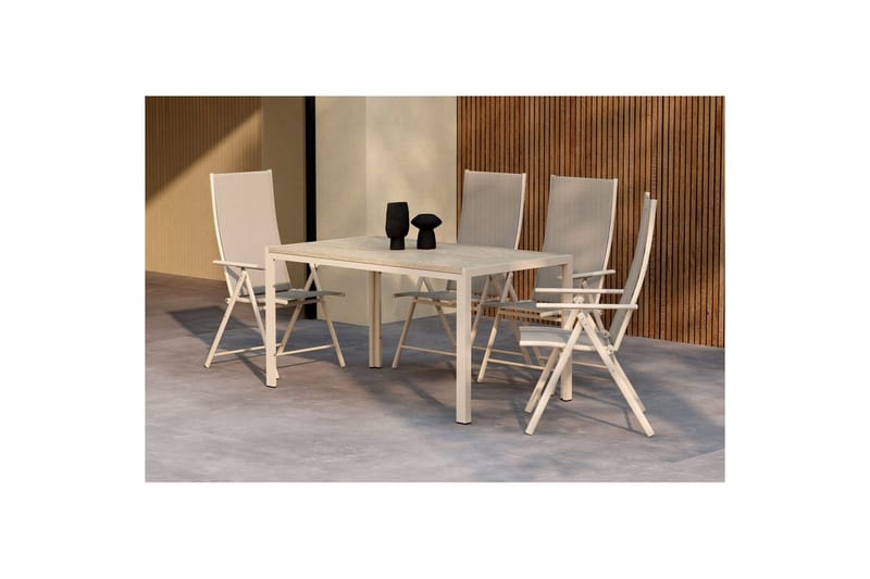 Spisegruppe Mirko 140x80x74, Levanzo - Beige - Havemøbler - Udendørsgruppe - Havesæt