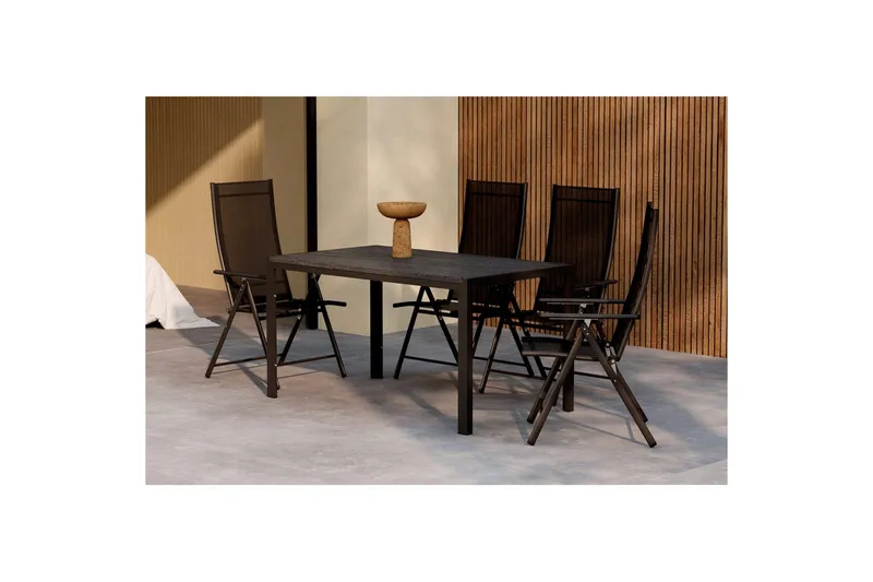 Spisegruppe Mirko 140x80x74, Levanzo - Sort - Havemøbler - Udendørsgruppe - Havesæt