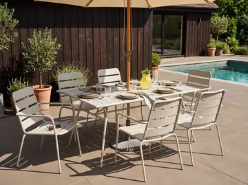 Spisegruppe Terenzo - Lys beige - Havemøbler - Udendørsgruppe - Havesæt
