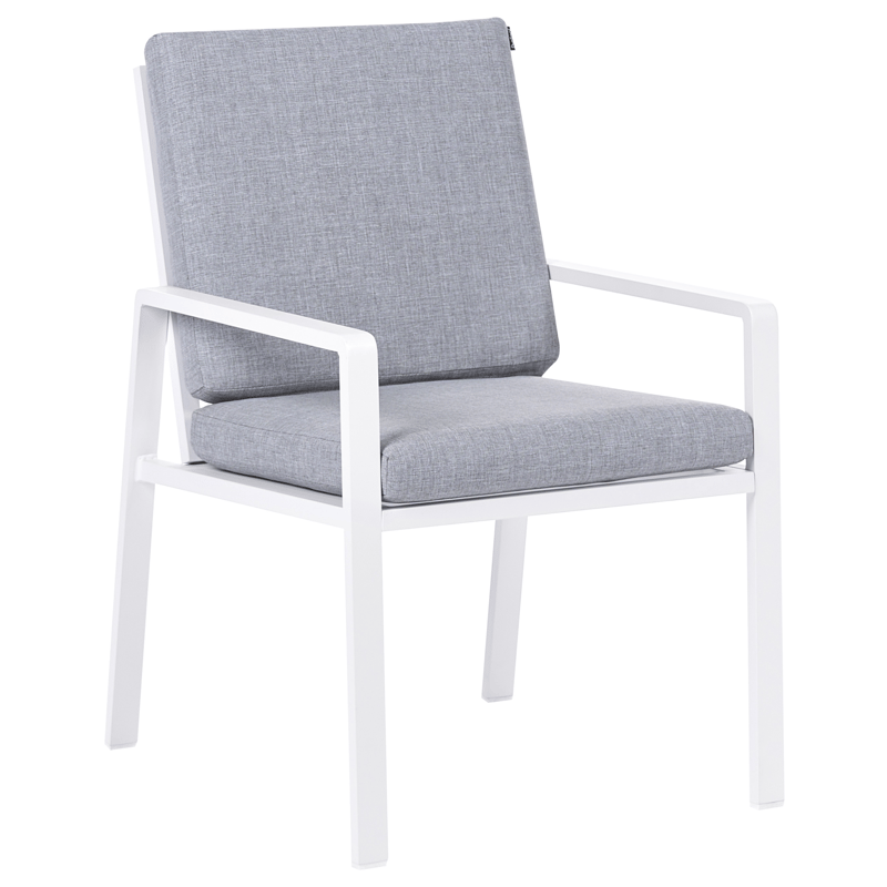 Spisegruppe udendørs 4-personers Visso - hvid/grå/beige - Havemøbler - Udendørsgruppe - Havesæt