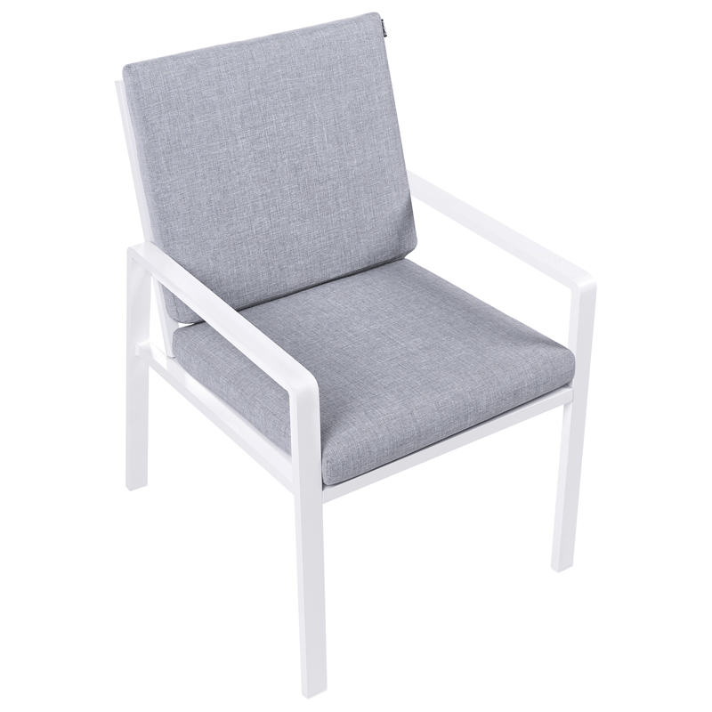 Spisegruppe udendørs 4-personers Visso - hvid/grå/beige - Havemøbler - Udendørsgruppe - Havesæt