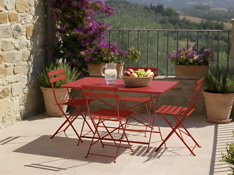 Spisegruppe udendørs 4-personers Fiori - rød - Havemøbler - Udendørsgruppe - Havesæt