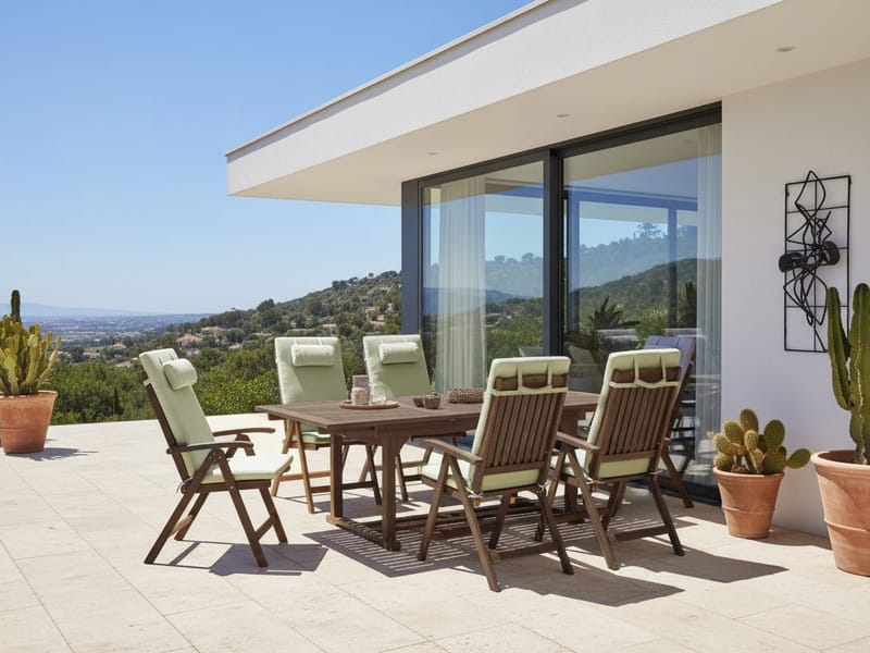 Spisegruppe udendørs 6-personers Amantea Premium akacietræ - Brun/Grøn - Havemøbler - Udendørsgruppe - Havesæt