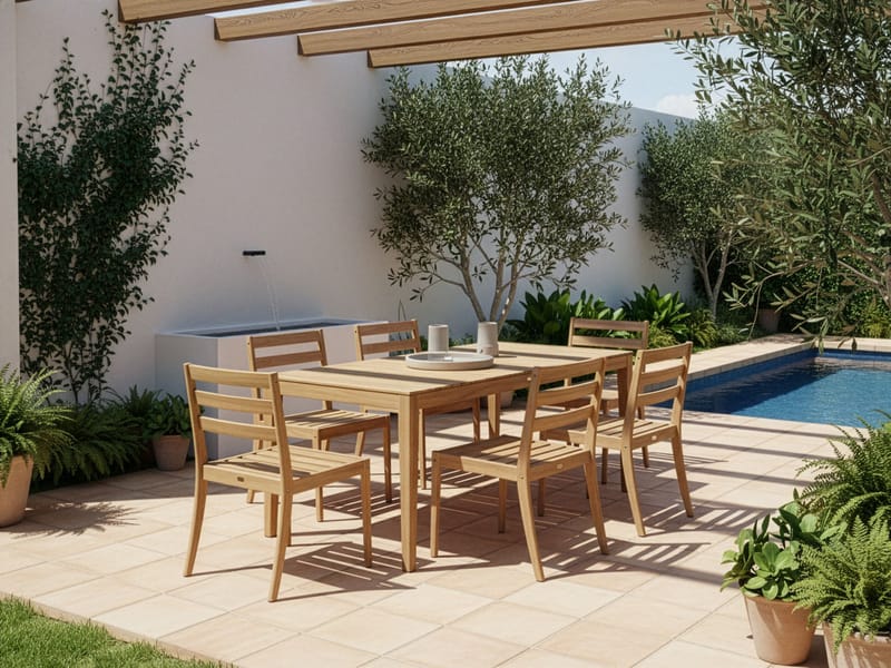 Spisegruppe udendørs 6-personers Chioggia akacietræ - Brun - Havemøbler - Udendørsgruppe - Havesæt