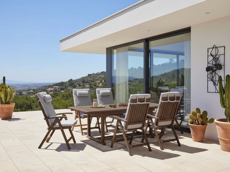 Spisegruppe udendørs 6-personers Amantea Premium akacietræ - Brun/Grå - Havemøbler - Udendørsgruppe - Havesæt