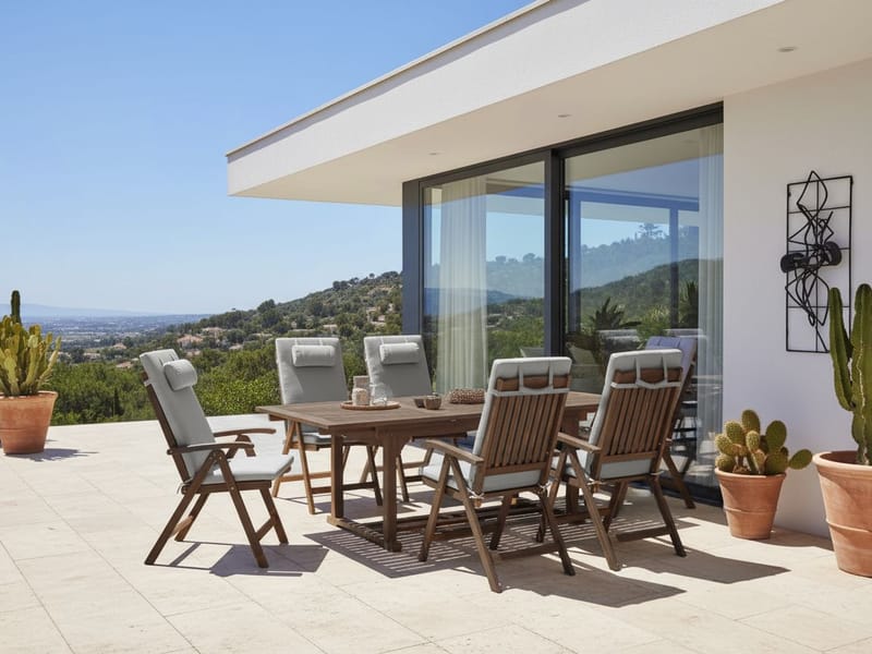 Spisegruppe udendørs 6-personers Amantea Premium akacietræ - Brun/Grå - Havemøbler - Udendørsgruppe - Havesæt