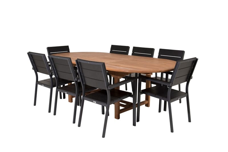 Spisegruppe Venture Home Kenya, Levels - teak/sort - Havemøbler - Udendørsgruppe - Havesæt