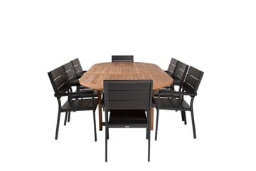 Spisegruppe Venture Home Kenya, Levels - teak/sort - Havemøbler - Udendørsgruppe - Havesæt