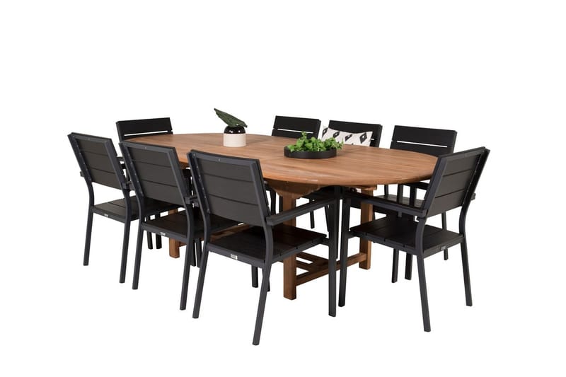 Spisegruppe Venture Home Kenya, Levels - teak/sort - Havemøbler - Udendørsgruppe - Havesæt