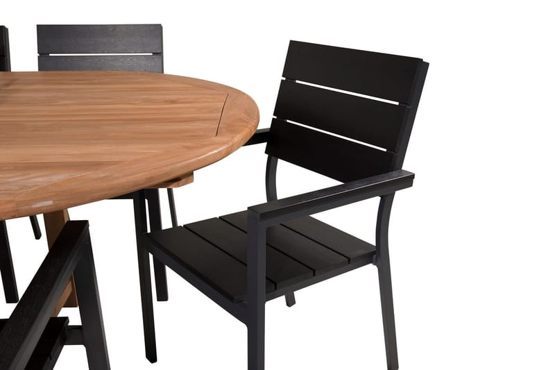 Spisegruppe Venture Home Kenya, Levels - teak/sort - Havemøbler - Udendørsgruppe - Havesæt