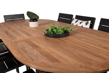 Spisegruppe Venture Home Kenya, Levels - teak/sort - Havemøbler - Udendørsgruppe - Havesæt