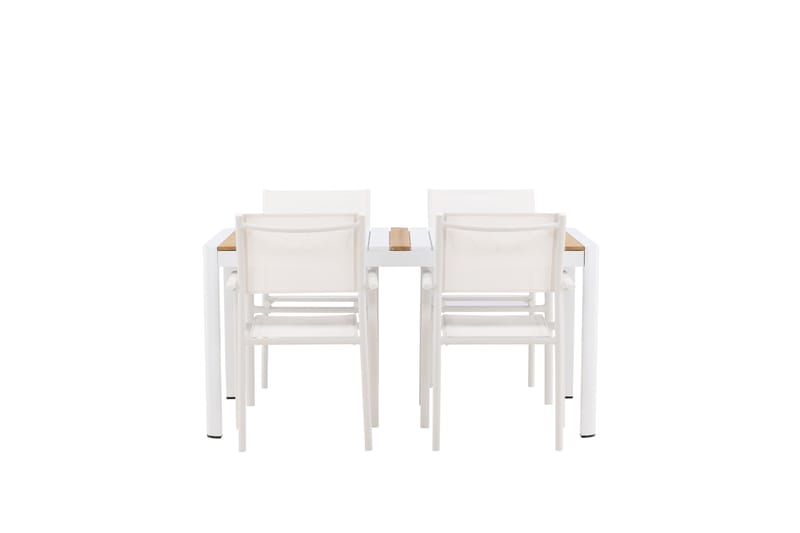 Togo Spisegruppe 150 cm Rektangulær med 4 Santorini Stole - Natur - Havemøbler - Udendørsgruppe - Havesæt