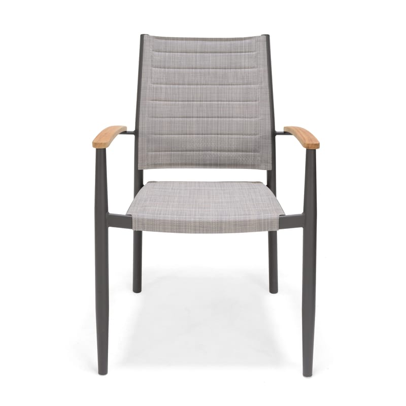 TOPAZ Spisegruppe 144 cm 6 lænestole - Grå - Havemøbler - Udendørsgruppe - Havesæt