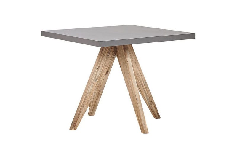 Trädgårdsmöbelset Beliani Olbia med fyrkantigt betongbord Grey||Beige||Light wood - Havemøbler - Udendørsgruppe - Havesæt