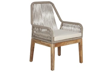 Trädgårdsmöbelset Beliani Olbia med runt betongbord Grey||Beige||Light wood - Havemøbler - Udendørsgruppe - Havesæt