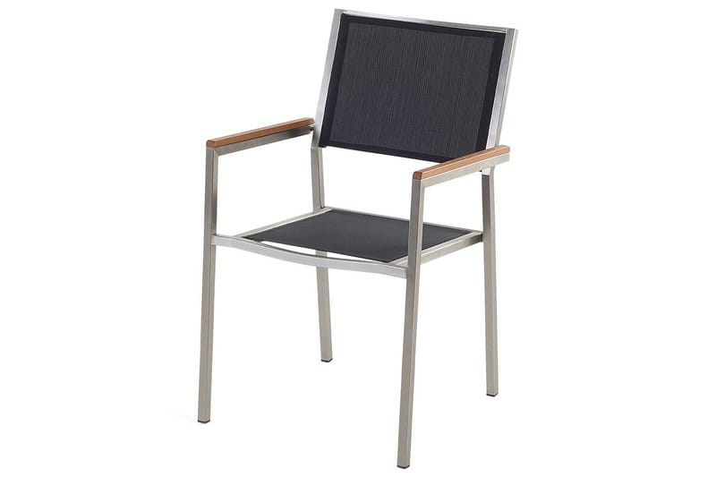 Trädgårdsmatgrupp Beliani Cosoleto/Grosseto 6-Sits Black||Silver - Havemøbler - Udendørsgruppe - Havesæt