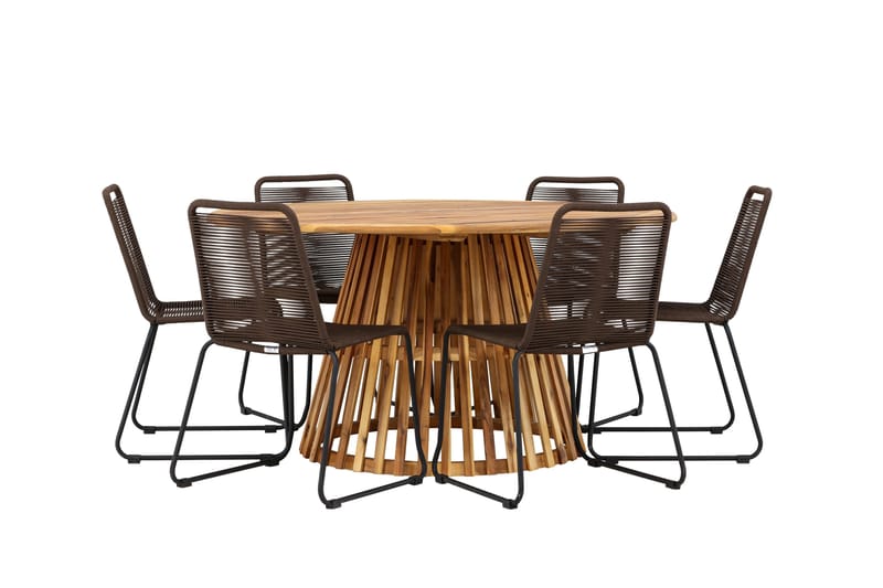 Tucumán Spisegruppe + 6 stole - Natur - Havemøbler - Udendørsgruppe - Havesæt