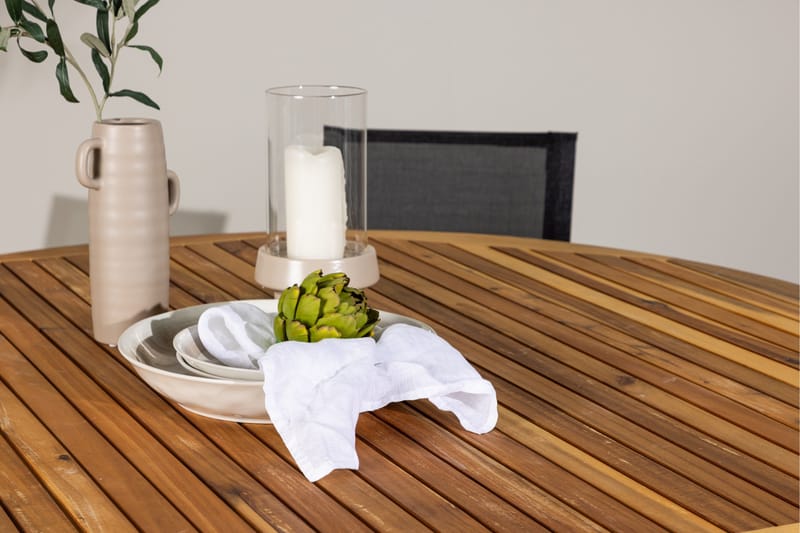 Tucumán Spisegruppe 120 cm Rund med 6 Alina Stole - Natur - Havemøbler - Udendørsgruppe - Havesæt
