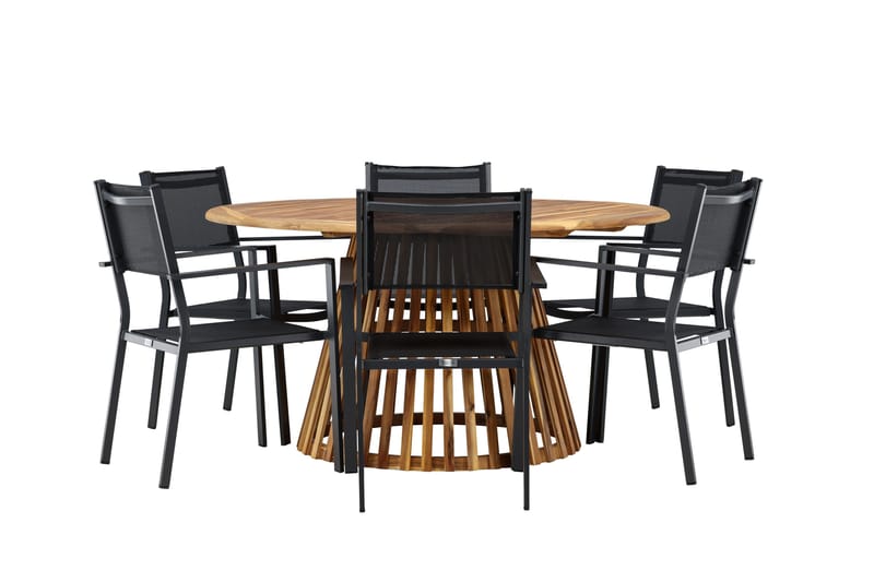 Tucumán Spisegruppe 120 cm Rund med 6 Copacabana Stole - Natur - Havemøbler - Udendørsgruppe - Havesæt