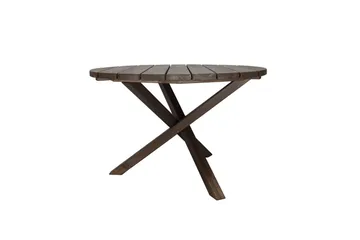 Udendørs møbelgruppe Ø 112 cm bord & 4 Belize grå stole Brun - Brun - Havemøbler - Udendørsgruppe - Havesæt