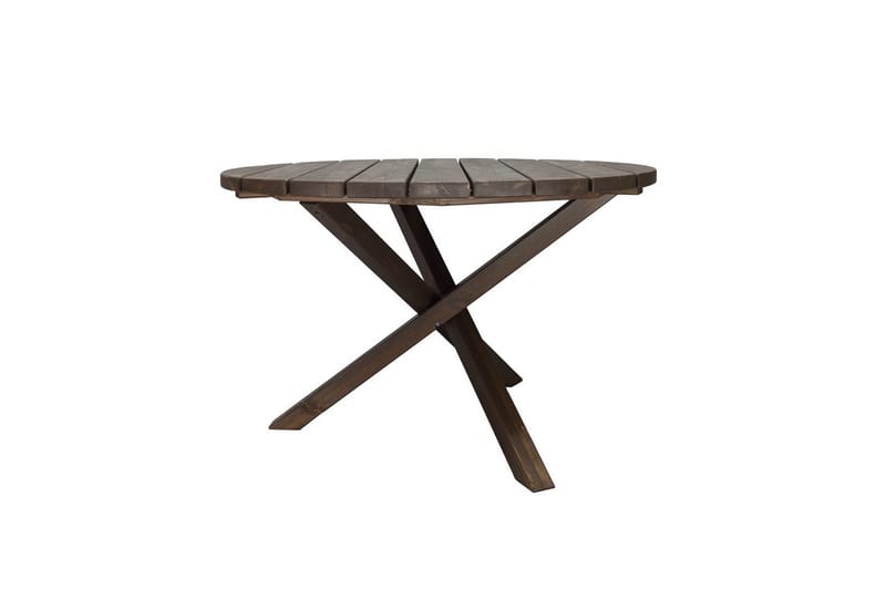 Udendørs møbelgruppe Ø 112 cm bord & 4 Belize grå stole Brun - Brun - Havemøbler - Udendørsgruppe - Havesæt