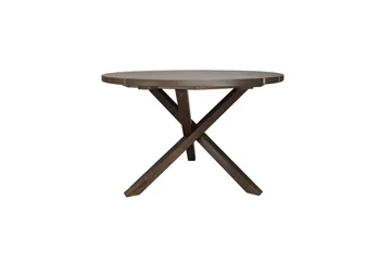 Udendørs møbelgruppe Ø 112 cm bord & 4 Belize grå stole Brun - Brun - Havemøbler - Udendørsgruppe - Havesæt