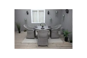 Udendørs møbelgruppe Ø 112 cm bord & 4 Belize grå stole Grå - Grå - Havemøbler - Udendørsgruppe - Havesæt