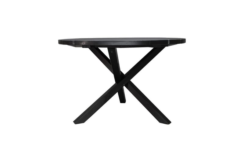 Udendørs møbelgruppe Ø 112 cm bord & 4 Belize grå stole Sort - Sort - Havemøbler - Udendørsgruppe - Havesæt