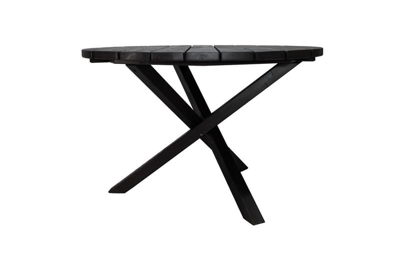 Udendørs møbelgruppe Ø 112 cm bord & 4 Belize grå stole Sort - Sort - Havemøbler - Udendørsgruppe - Havesæt