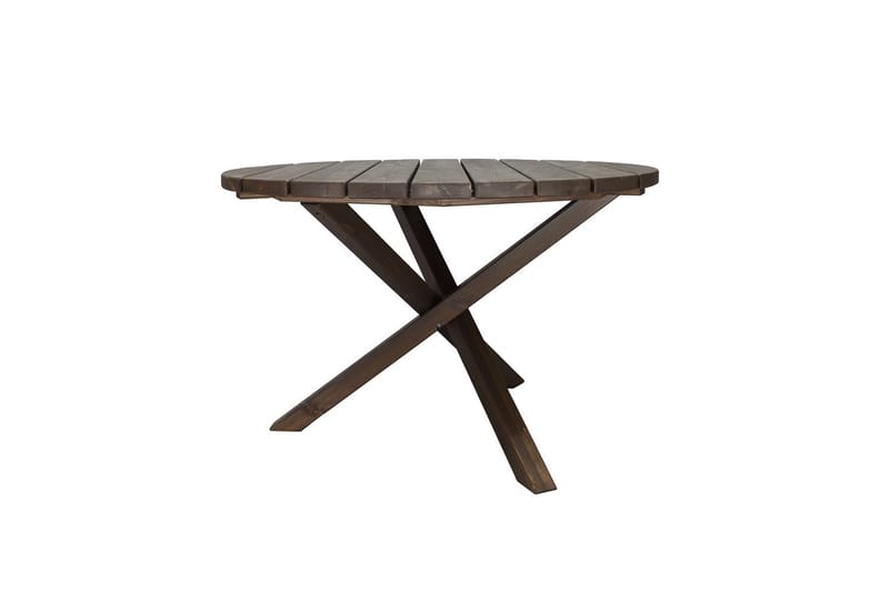 Udendørs møbelgruppe Ø 112 cm bord & 4 Belize naturlige stole Brun - Brun - Havemøbler - Udendørsgruppe - Havesæt