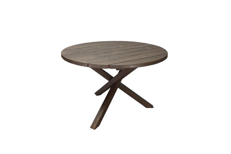 Udendørs møbelgruppe Ø 112 cm bord & 4 Belize naturlige stole Brun - Brun - Havemøbler - Udendørsgruppe - Havesæt