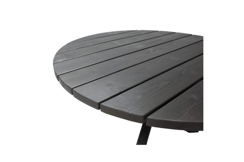 Udendørs møbelgruppe Ø 112 cm bord & 4 Belize naturlige stole Sort - Sort - Havemøbler - Udendørsgruppe - Havesæt