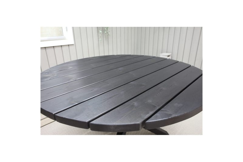 Udendørs møbelgruppe Ø 112 cm bord & 4 Belize naturlige stole Sort - Sort - Havemøbler - Udendørsgruppe - Havesæt