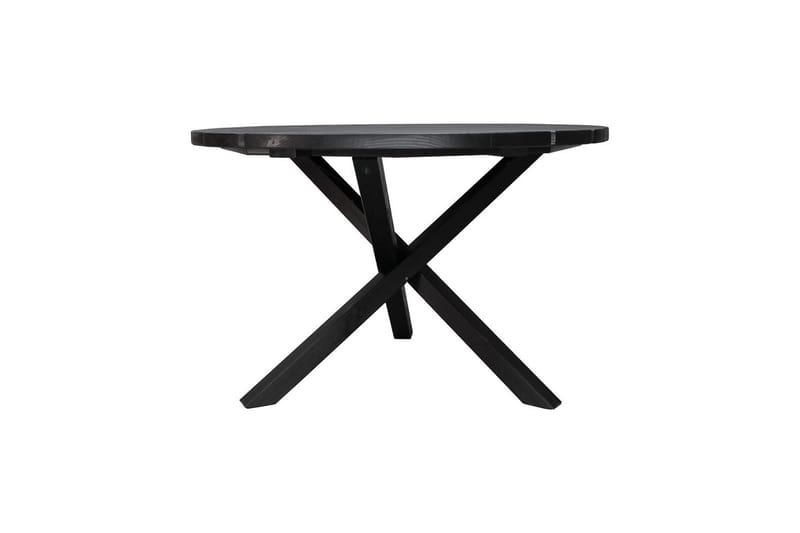 Udendørs møbelgruppe Ø 112 cm bord & 4 Belize naturlige stole Sort - Sort - Havemøbler - Udendørsgruppe - Havesæt