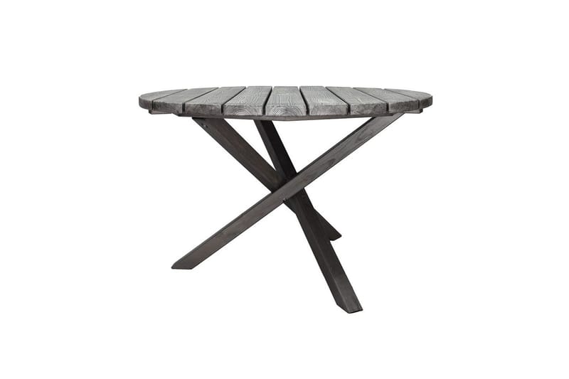 Udendørs møbelgruppe Ø 112 cm bord & 4 Merida grå stole Grå - Grå - Havemøbler - Udendørsgruppe - Havesæt