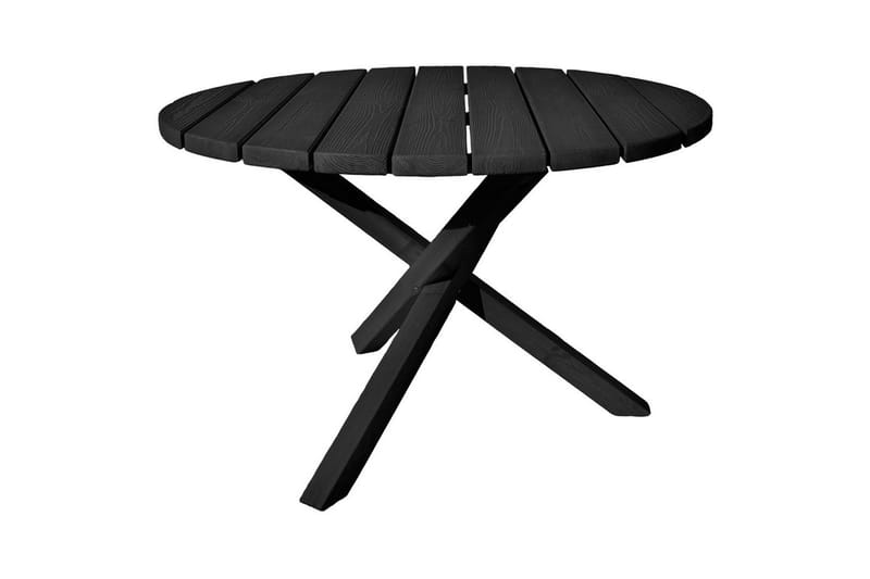 Udendørs møbelgruppe Ø 112 cm bord & 4 Merida grå stole Sort - Sort - Havemøbler - Udendørsgruppe - Havesæt