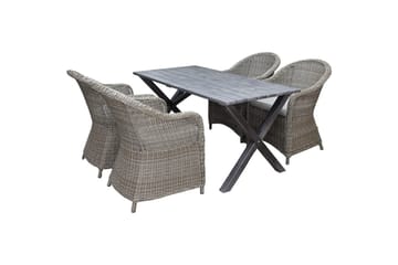 Udendørs møbelgruppe 150 cm Bord & 4 Belize naturel stole Grå