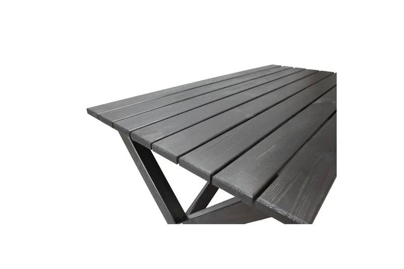 Udendørs møbelgruppe 150 cm Bord & 4 Belize naturel stole Sort - Sort - Havemøbler - Udendørsgruppe - Havesæt