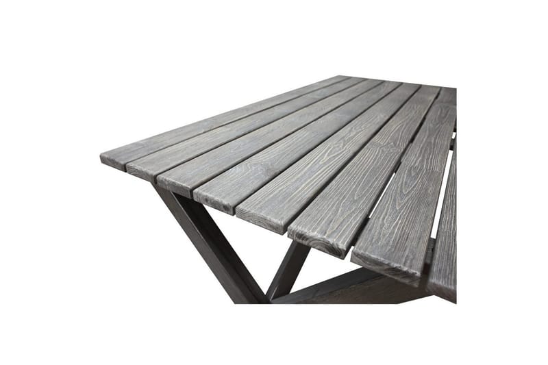 Udendørs møbelgruppe 150 cm Bord & 4 Merida grå stole Grå - Grå - Havemøbler - Udendørsgruppe - Havesæt