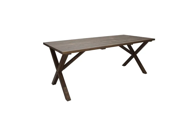 Udendørs møbelgruppe 190 cm Bord & 6 Belize grå stole Brun - Brun - Havemøbler - Udendørsgruppe - Havesæt