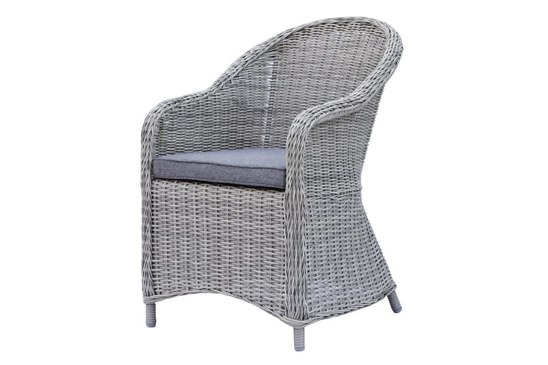 Udendørs møbelgruppe 190 cm Bord & 6 Belize grå stole Brun - Brun - Havemøbler - Udendørsgruppe - Havesæt