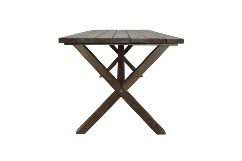 Udendørs møbelgruppe 190 cm Bord & 6 Levanto grå stole Brun - Brun - Havemøbler - Udendørsgruppe - Havesæt