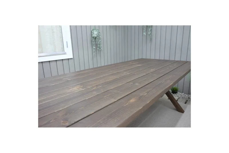 Udendørs møbelgruppe 190 cm Bord & 6 Levanto grå stole Brun - Brun - Havemøbler - Udendørsgruppe - Havesæt