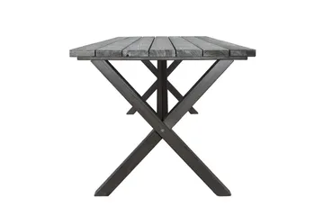 Udendørs møbelgruppe 190 cm Bord & 6 Merida grå stole Grå - Grå - Havemøbler - Udendørsgruppe - Havesæt