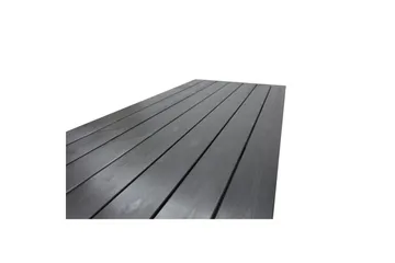 Udendørs møbelgruppe 190 cm Bord & 6 Merida grå stole Sort - Sort - Havemøbler - Udendørsgruppe - Havesæt