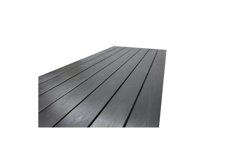 Udendørs møbelgruppe 190 cm Bord & 6 Merida grå stole Sort - Sort - Havemøbler - Udendørsgruppe - Havesæt