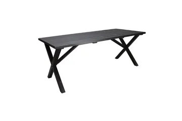 Udendørs møbelgruppe 190 cm Bord & 6 Merida grå stole Sort - Sort - Havemøbler - Udendørsgruppe - Havesæt