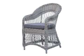 Udendørs møbelgruppe 190 cm Bord & 6 Merida grå stole Sort - Sort - Havemøbler - Udendørsgruppe - Havesæt