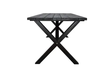 Udendørs møbelgruppe 190 cm Bord & 6 Merida grå stole Sort - Sort - Havemøbler - Udendørsgruppe - Havesæt